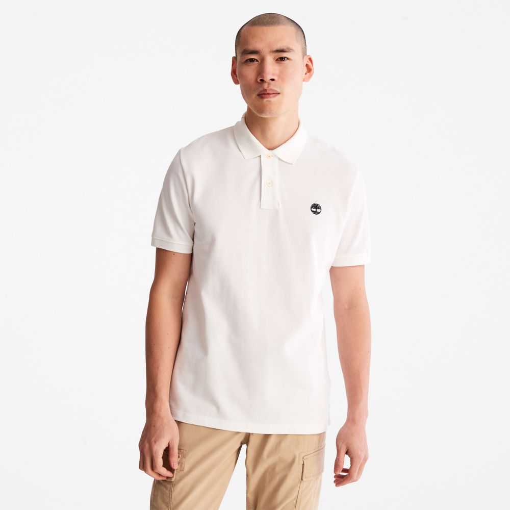 Discount Timberland Polo Shirts - Millers River Mens White